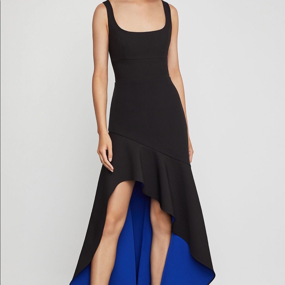 BCBGMaxazria Asymmetric Flare Gown